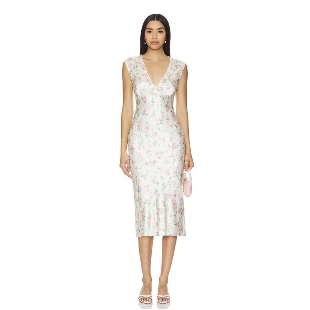 Tularosa Women’s Tina Midi Dress in Spring Floral Multi - Large - Picture 3 of 12